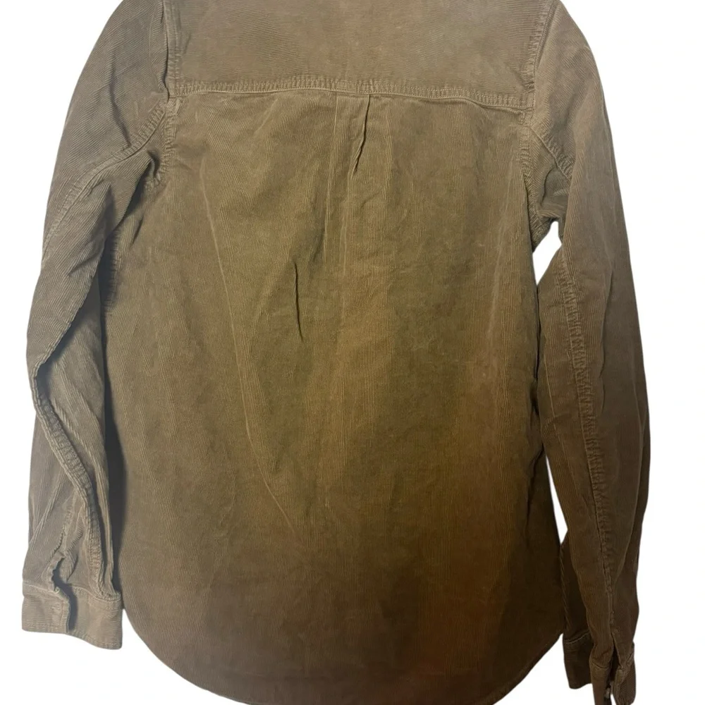 Vans XL Brown Corduroy Button-Up Shirt‎ Embroidered Logo Skate Style - Picture 4 of 9